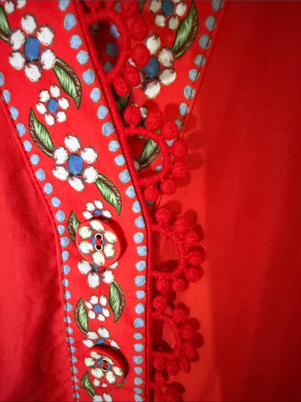 FARM Rio Red Floral Puff-Sleeve Romper with Tie Waist New With Tag - Picture 7 of 11